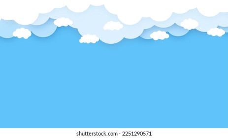 Cloud and blue sky background. Vector texture design poster banner abstract sky wallpaper background.