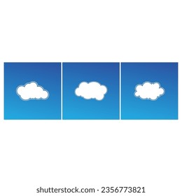 Diseño de elementos planos de la ilustración del cielo azul en la nube