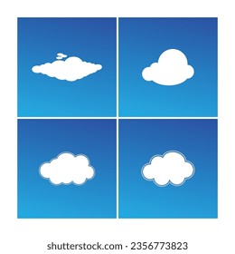Cloud blue sky illustration vector flat element design