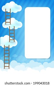 Cloud and blue sky with stairway vector background 