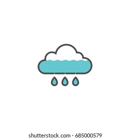 Cloud With Blue Water Icon