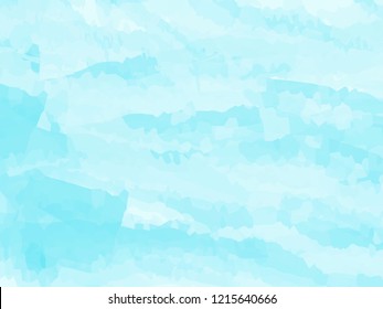 Cloud. Blue watercolor abstract background. Clouds, sky, sea waves. Vector illustration.