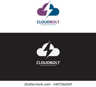 Cloud Bolt Logo in Vector