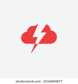 Plantilla de gradiente de diseño de icono de trueno de Cloud Bolt. Diseño de signo de Trueno Abstractas.