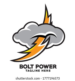 Cloud and Bolt vector, good for Fashion brand and Electricity Company Business logo, also School Sport club logo