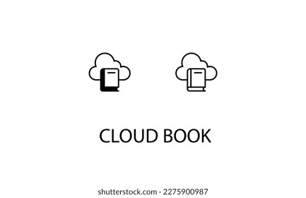 Cloud book double icon design stock illustration