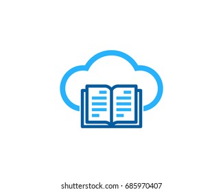 Cloud Book Icon Logo Design Element