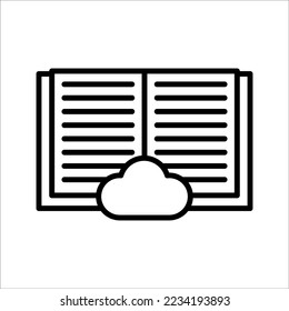 Cloud book icon. sign for mobile concept and web design. vector illustration
