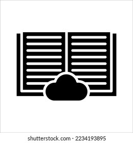 Cloud book icon. sign for mobile concept and web design. vector illustration