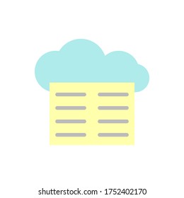 Nube, icono del libro. Elementos vectoriales de color simples de los iconos de almacenamiento de Internet para ui y ux, sitio web o aplicación móvil