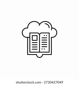 cloud book learning icon sign vector
