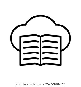 Cloud book line icon sign for mobile concept and web design color editable