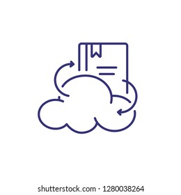 Cloud book line icon. Cloud technology, book, internet. Online education concept. Vector illustration can be used for topics like internet, library, website