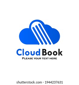Ilustración del logotipo de libros en la nube