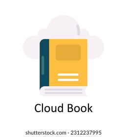 Cloud Book Vector  Flat Icon Design illustration. Education and learning Symbol on White background EPS 10 File