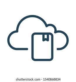 Cloud bookmark. Cloud Computing Icon. Simple outline icon style. Perfect symmetrical.