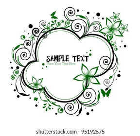 cloud border floral vector