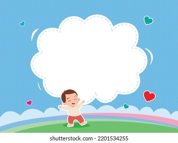 Bandera en blanco de globo de nube