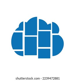 Cloud brick logo icon template