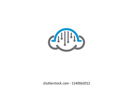 cloud bridge communication technology logo icon vector