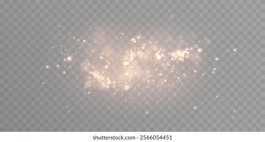 Cloud of bright glitter. Bokeh light effect background. Festive glowing background of dust of light bokeh confetti and sparkling texture overlay for web design.