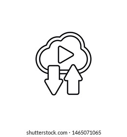 Cloud, broadcast, videos, online training icon. Simple thin line, outline vector of online traning icons for ui and ux, website or mobile application