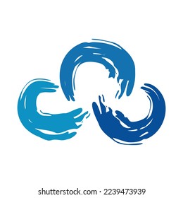 plantilla de icono de logotipo de pincel de nube
