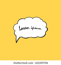 Cloud bubble icon for message. Comic speech. Vector illustration.