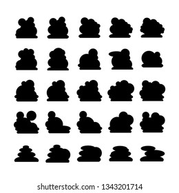 cloud bubble icons vector set