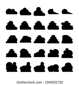 cloud bubble icons vector set