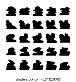 cloud bubble icons vector set