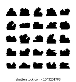 cloud bubble icons vector set