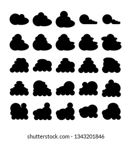 cloud bubble icons vector set