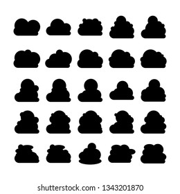 cloud bubble icons vector set