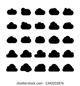 cloud bubble icons vector set