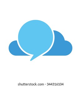 Cloud And Bubble Talk Logo Vector.