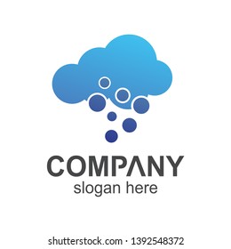 Cloud With Bubbles Rain Logo Vector