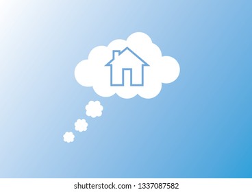 Cloud bubbles speech vector on blue background.