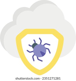  cloud bug color icon design style 