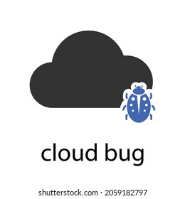 Cloud Bug Fix Icon Design Vector