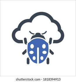 Cloud Bug icon, vector graphics