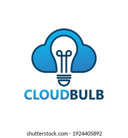 Cloud bulb idea logo template design