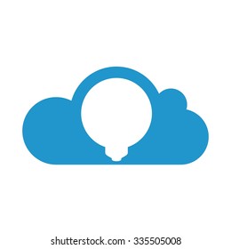 cloud and bulb lamp logo vector. icon template.