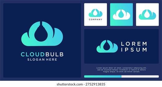 Cloud bulb logo design template