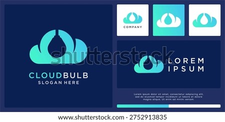 Cloud bulb logo design template