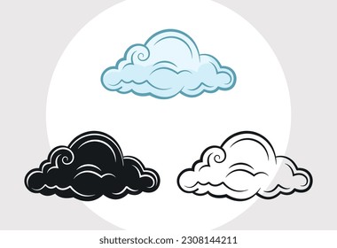 Cloud Bundle SVG Monogram Printable Vector Design
