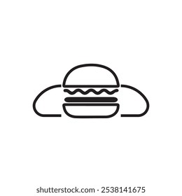 cloud burger logo design icon business