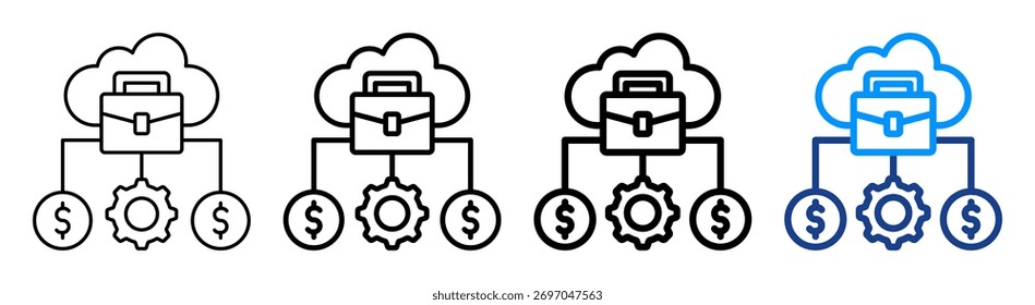 Cloud Business-Symbol - Kollektionssatz für unterschiedliche Umrisse