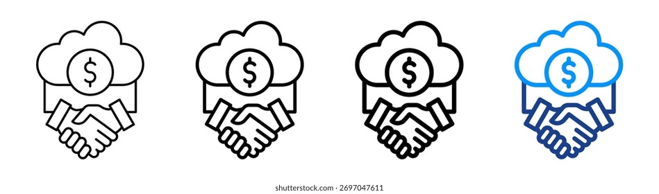 Cloud Business-Symbol - Kollektionssatz für unterschiedliche Umrisse