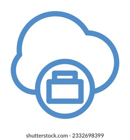cloud with business icon isolated on white background
